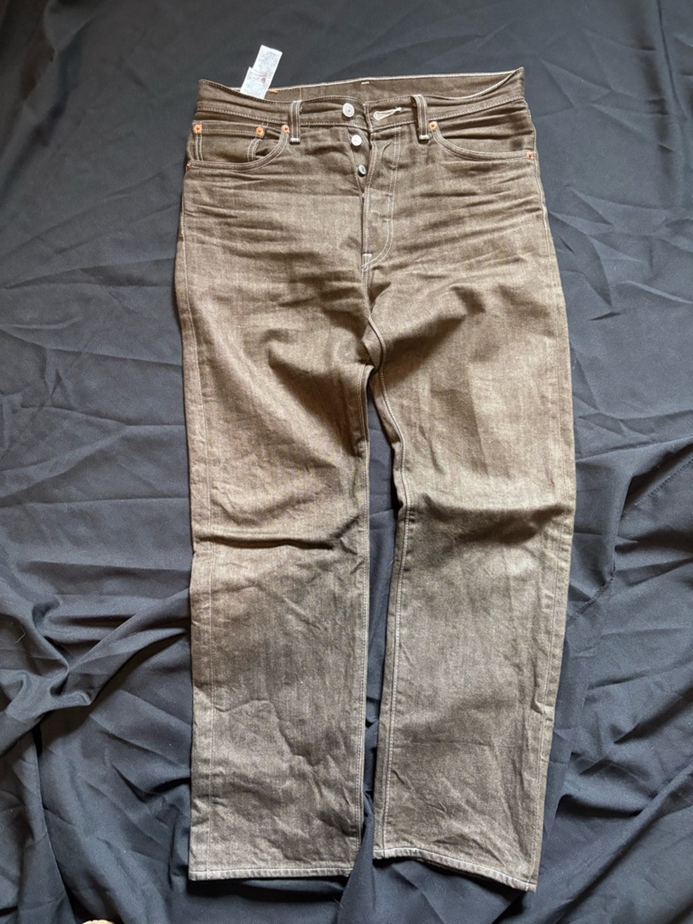 Levi’s Dark Brown 501 Shrink-To-Fit Jeans